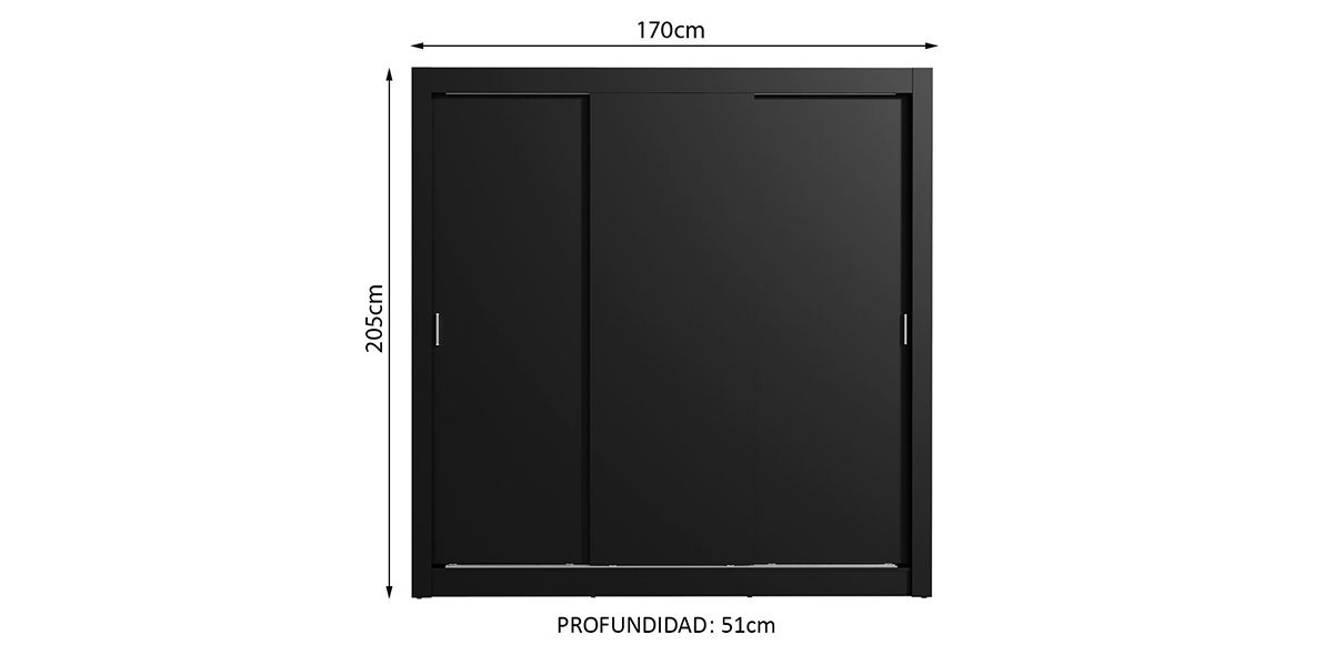 Armario con 2 Cajones Luca Negro