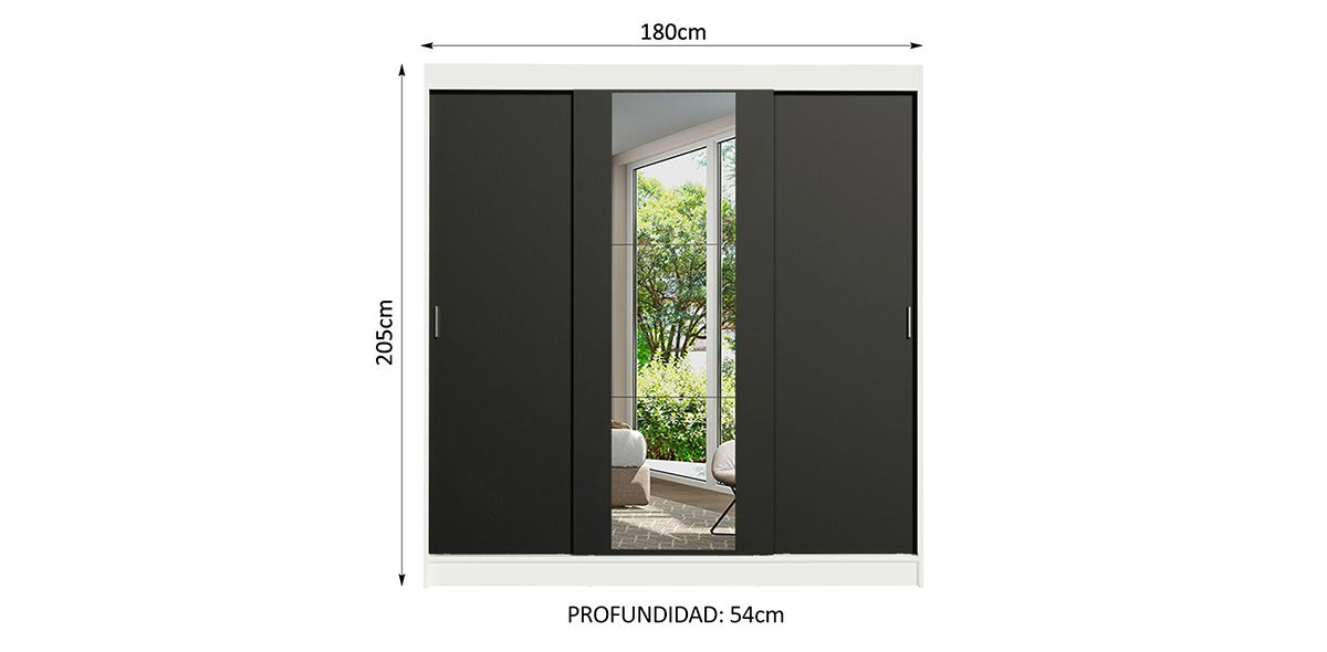 Armario Reiner Blanco con Negro