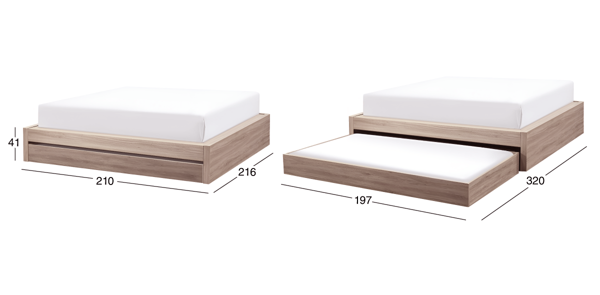 Base de Cama King Size con Cama Baja Lauren Café