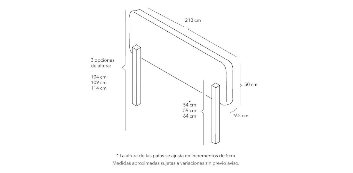 Cabecera King Size Bilbao Azul