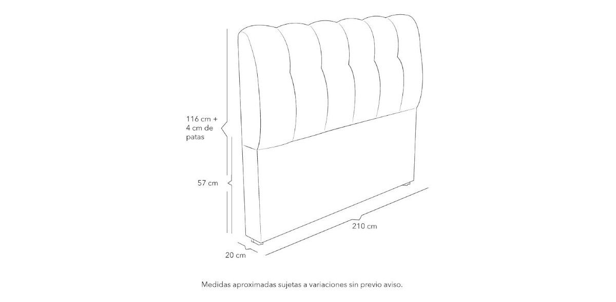 Cabecera King Size Nube Azul