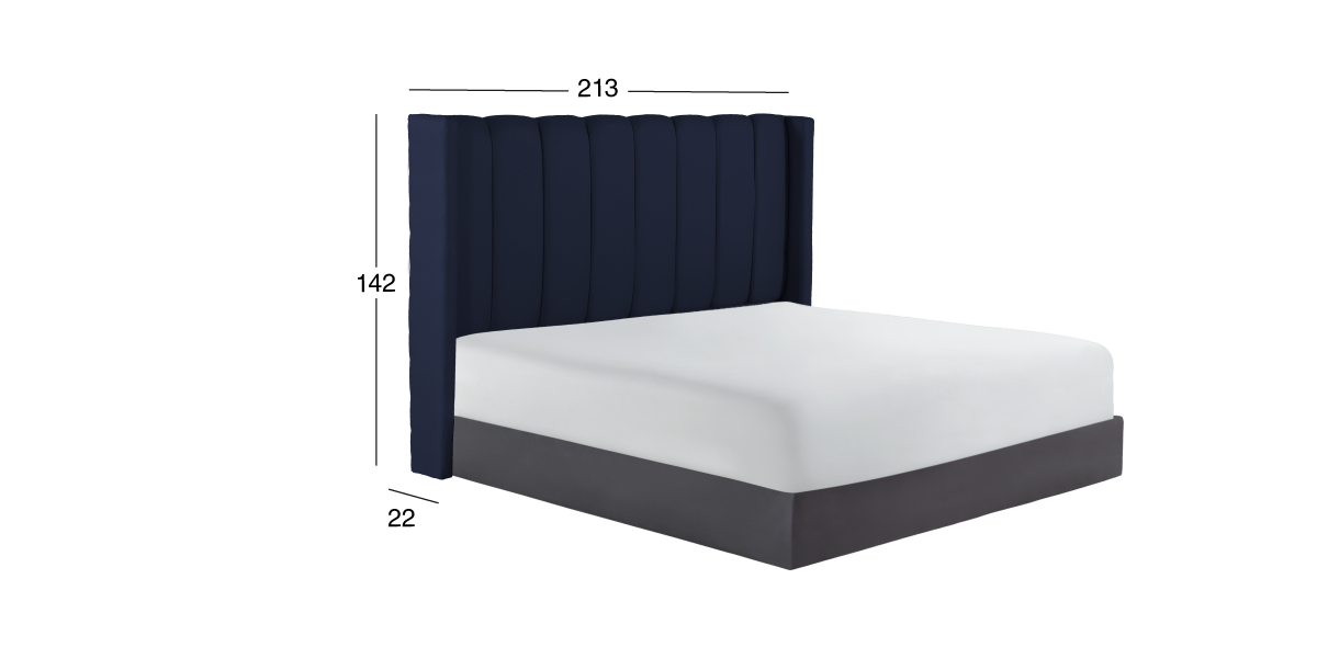 Cabecera King Size Sander Azul