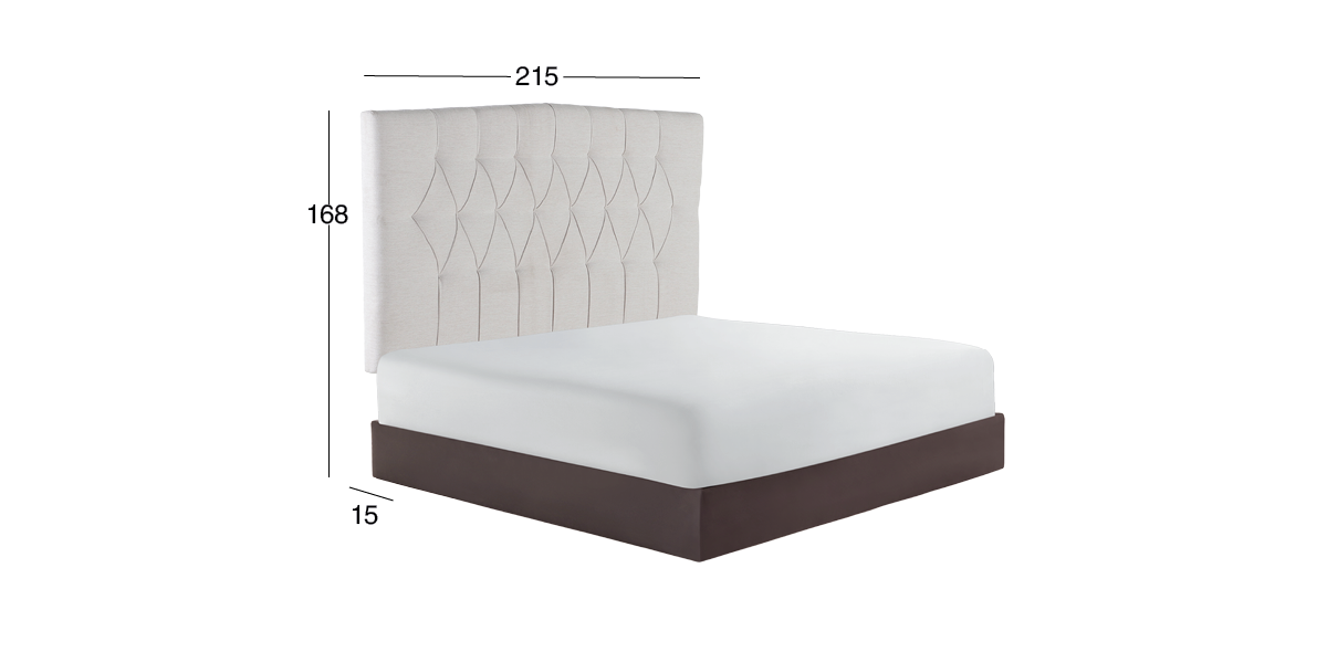 Cabecera King Size Siqueiros Beige Tapizada