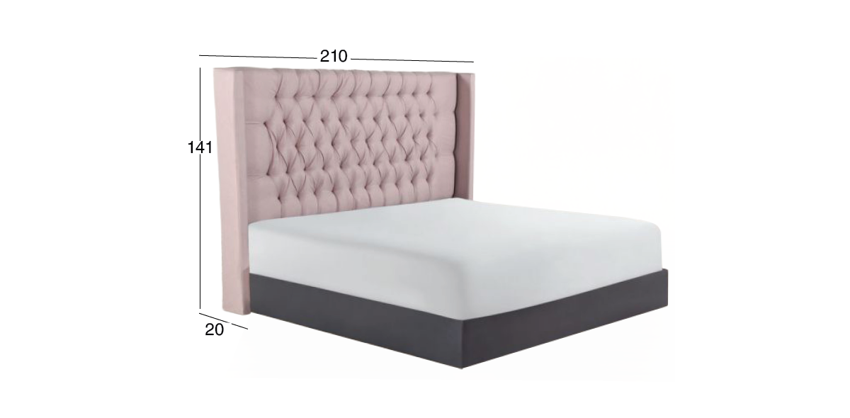 Cabecera King Size Valeria Rosa