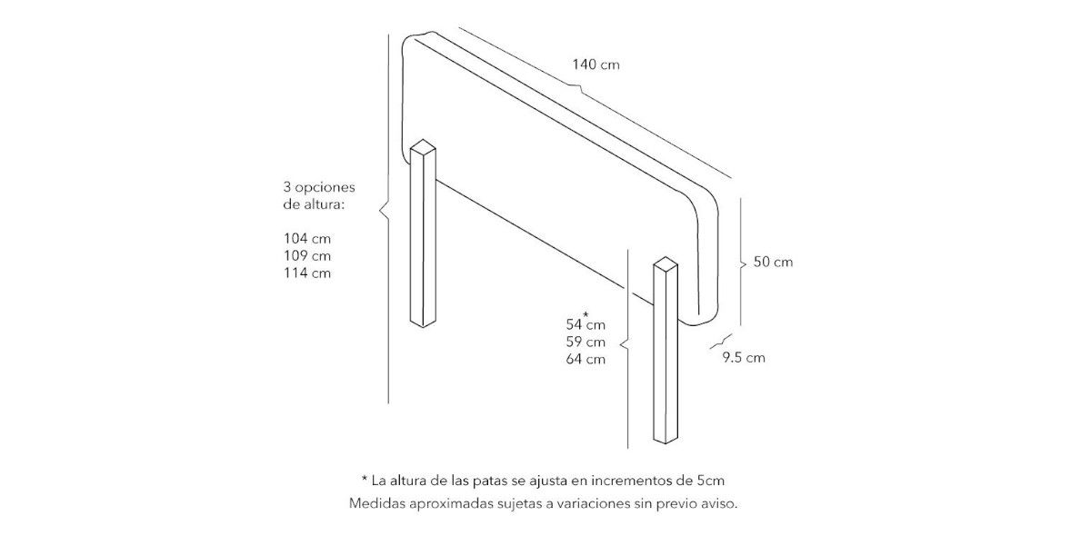 Cabecera Matrimonial Altura Regulable Bilbao Gris