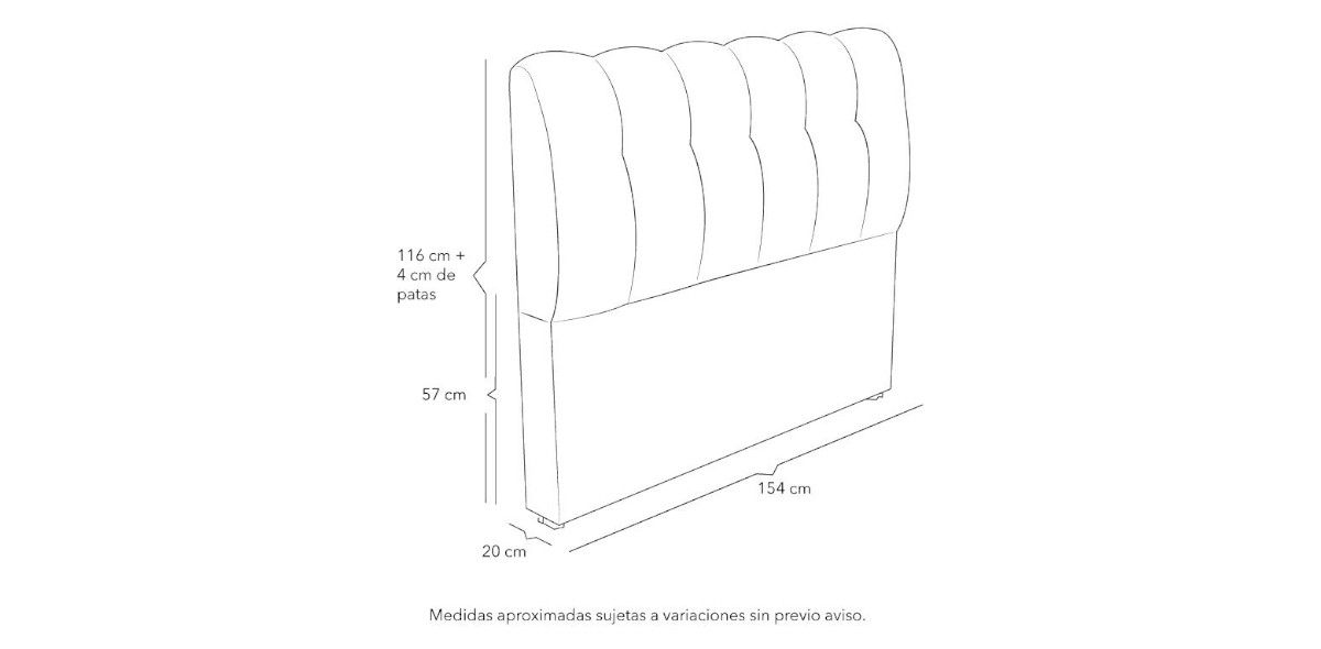Cabecera Queen Size Nube Azul
