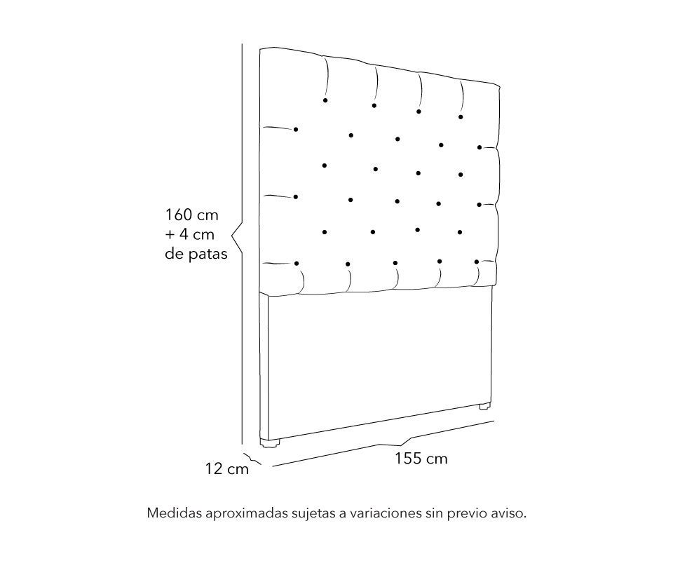Cabecera Queen Size Calgary Gris