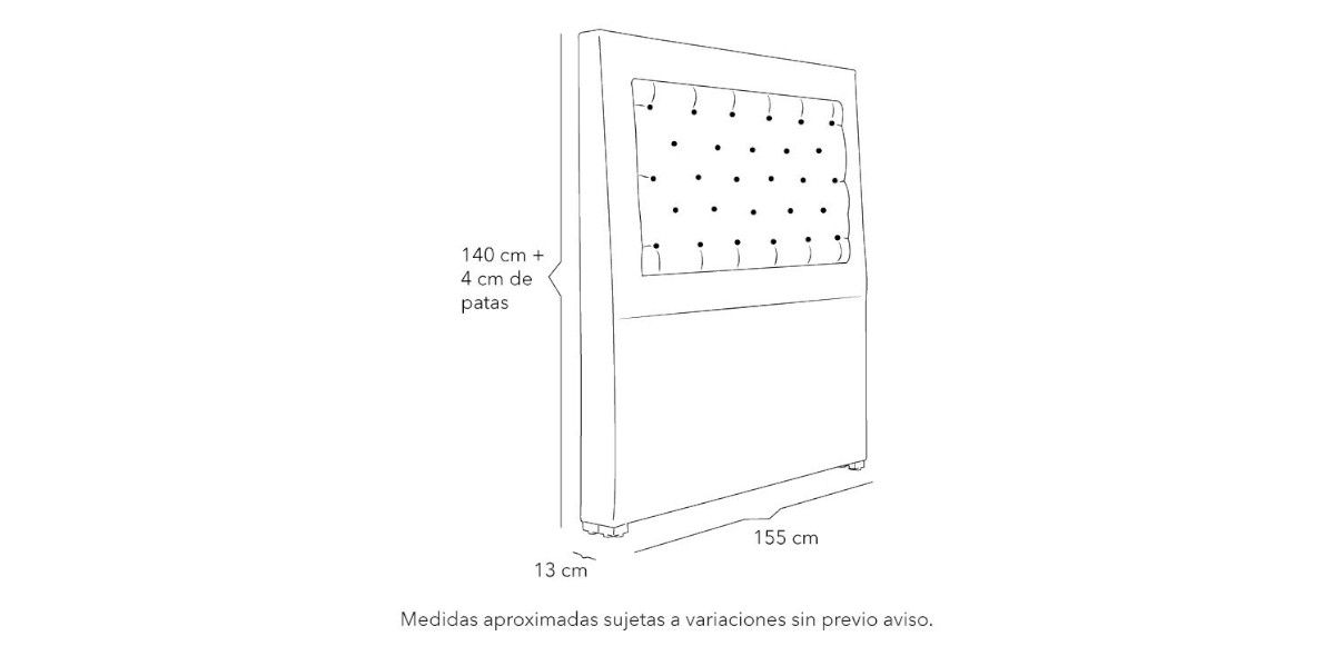 Cabecera Queen Size Mary Gris