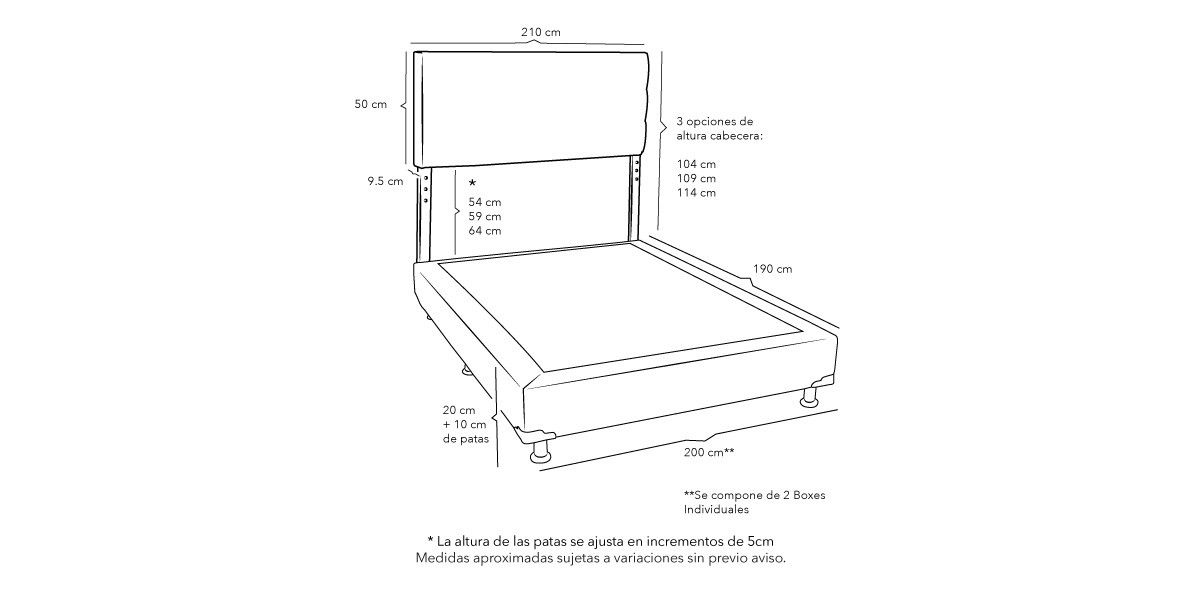 Cama King Size Bilbao Azul III