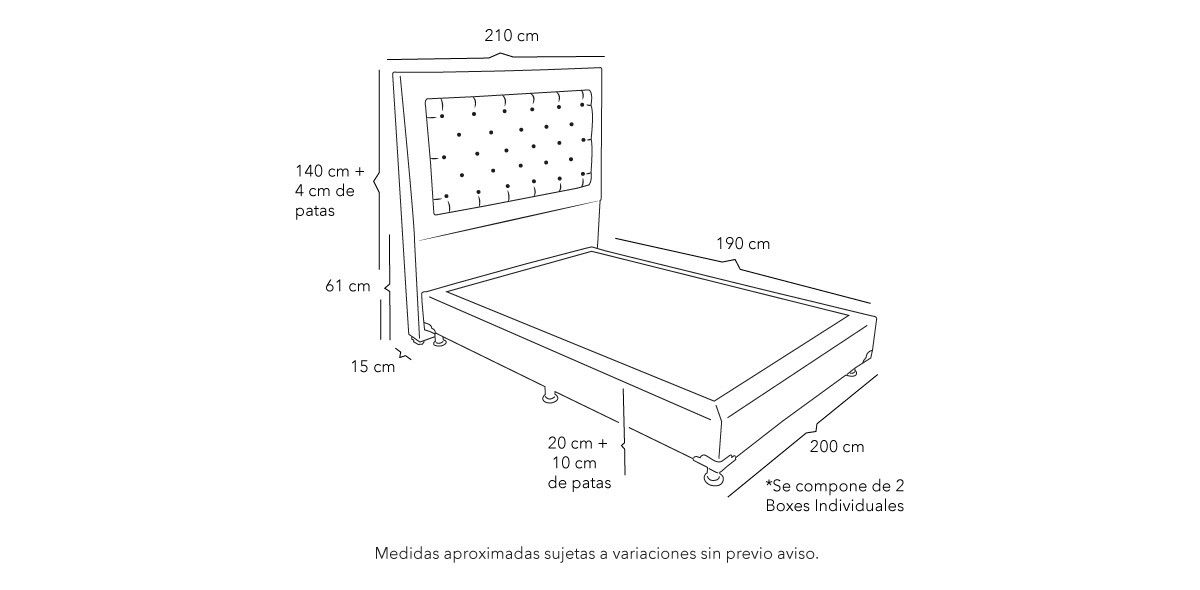 Cama King Size Mary Azul II