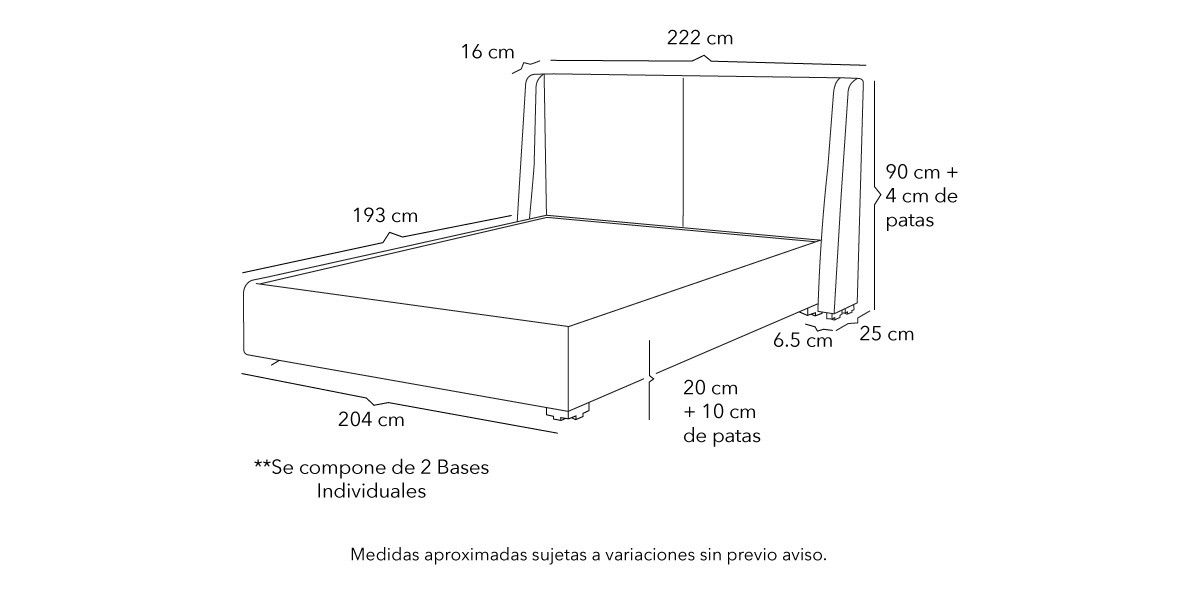 Cama King Size Milan Azul