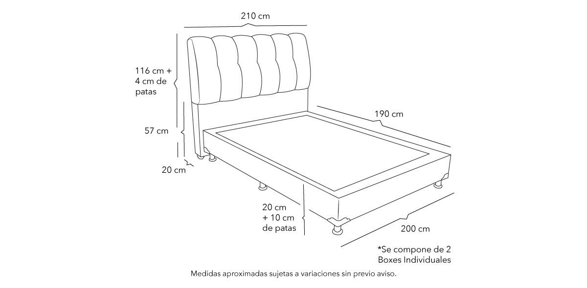 Cama King Size Nube Gris