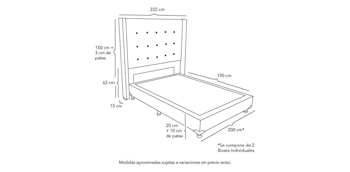 Cama King Size Titán Gris