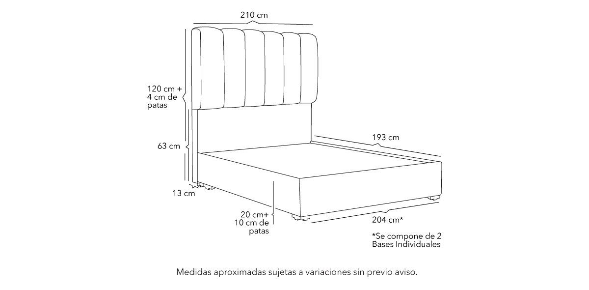 Cama King Size Kami Negro