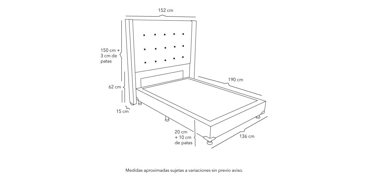 Cama Matrimonial Titán Azul