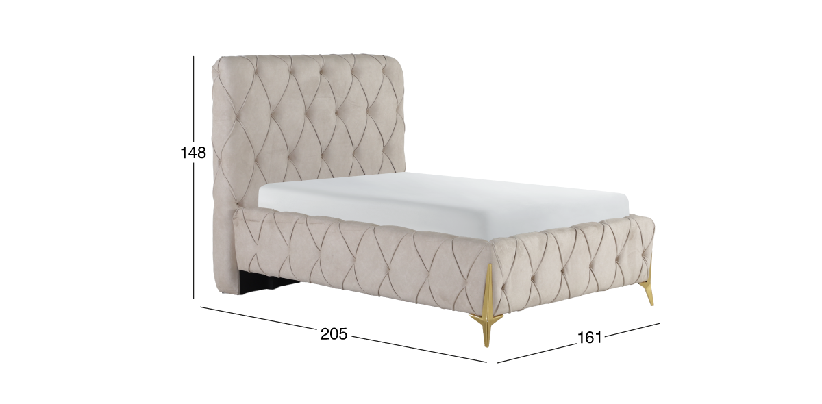 Cama Matrimonial Salvatore Beige