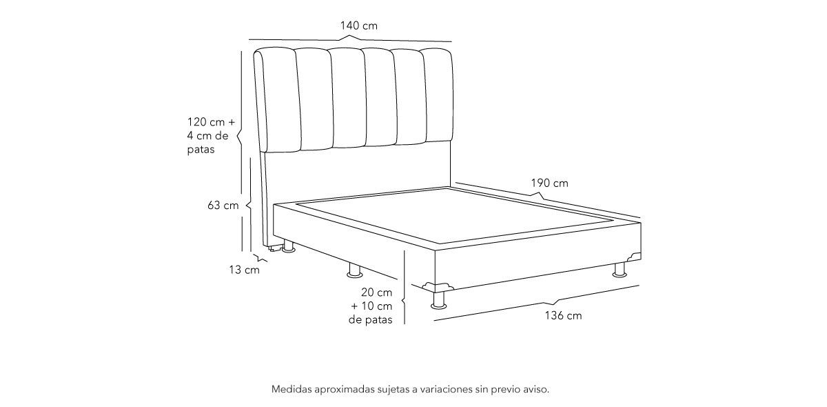 Cama Matrimonial Kami Gris