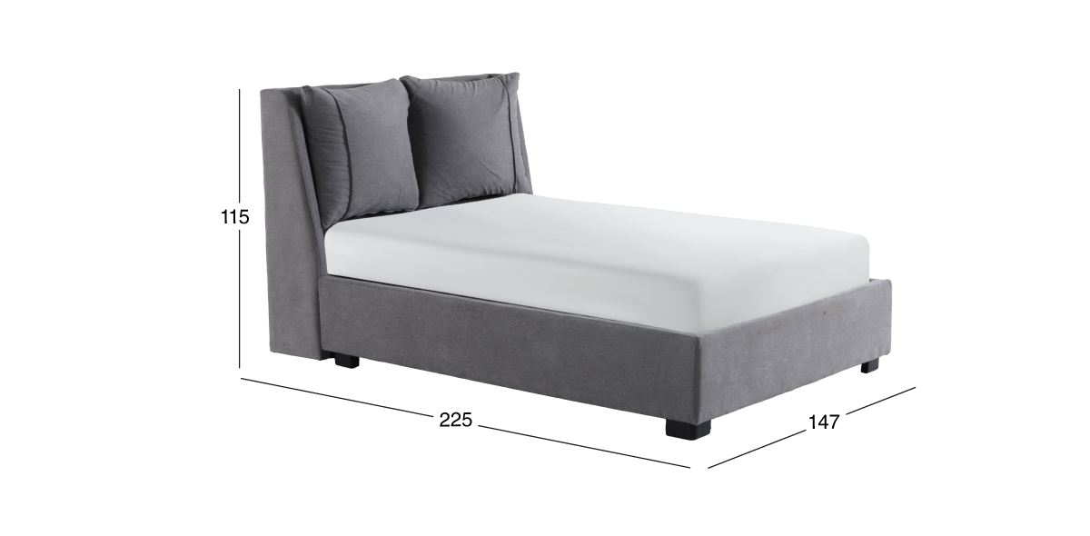 Cama Matrimonial Milah Gris