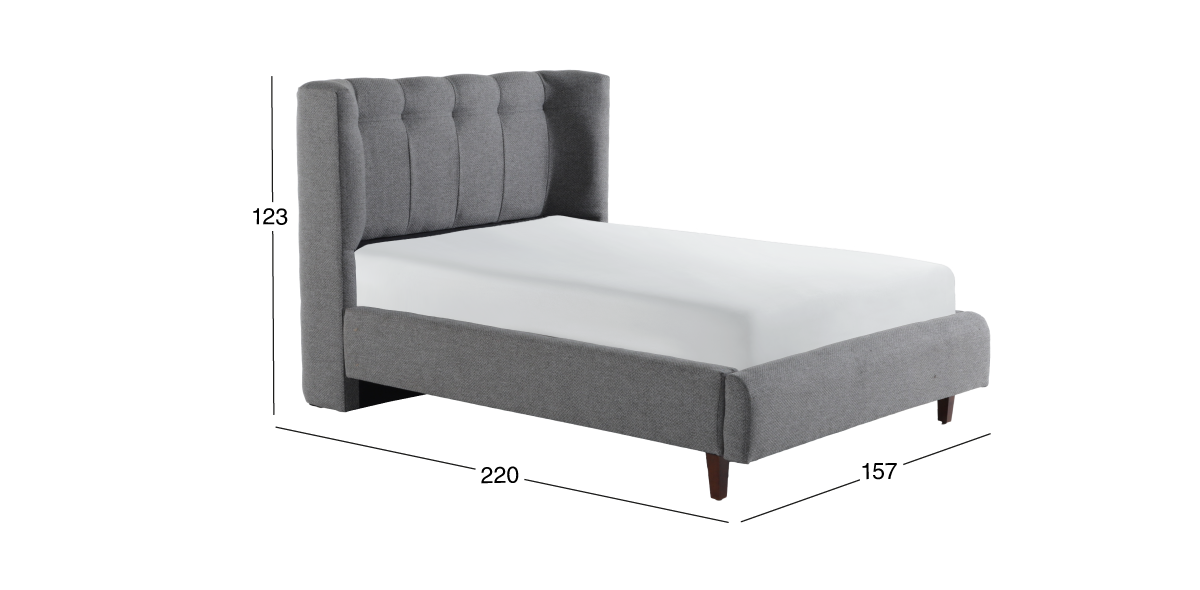 Cama Matrimonial Stella Plus Gris