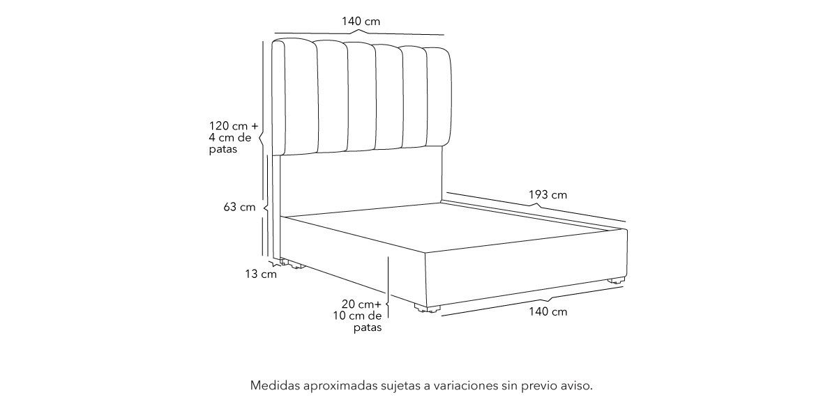 Cama Matrimonial Kami Negro