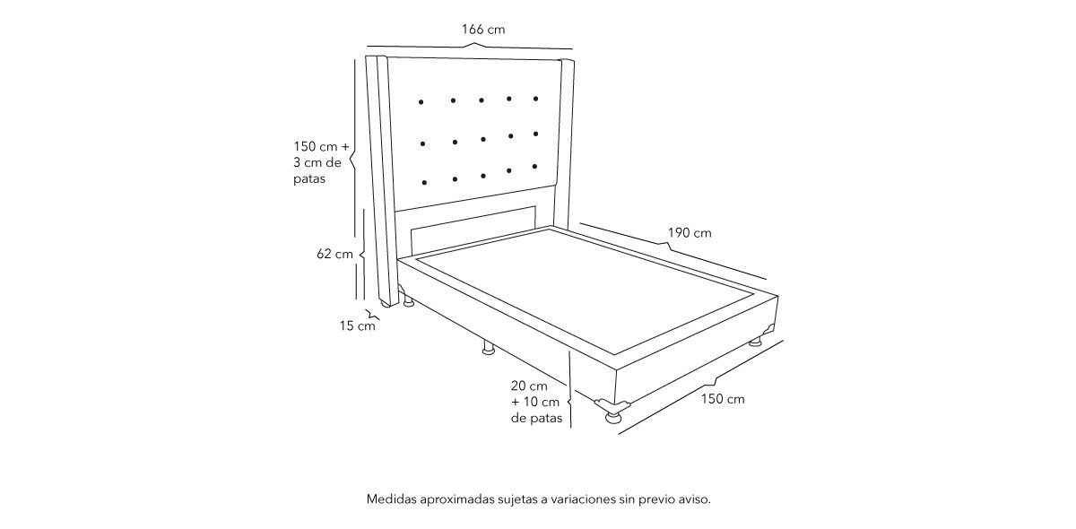 Cama Queen Size Titán Rosa