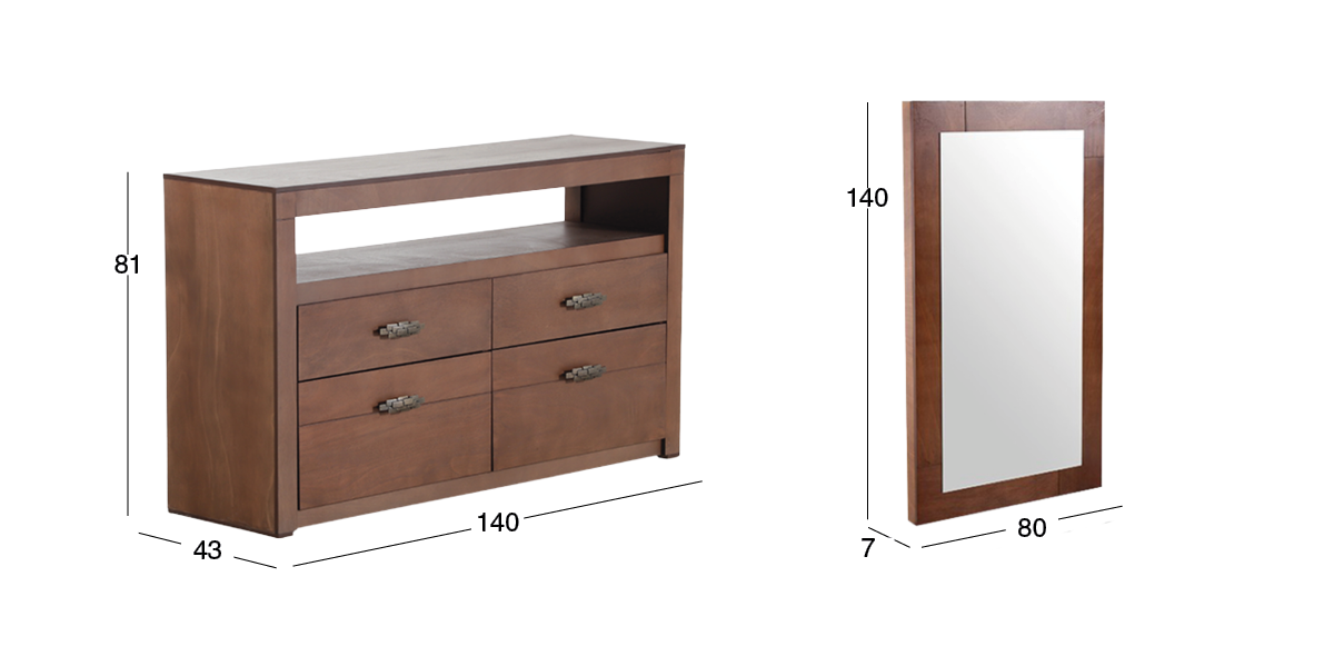 Cómoda con Espejo Emily Café