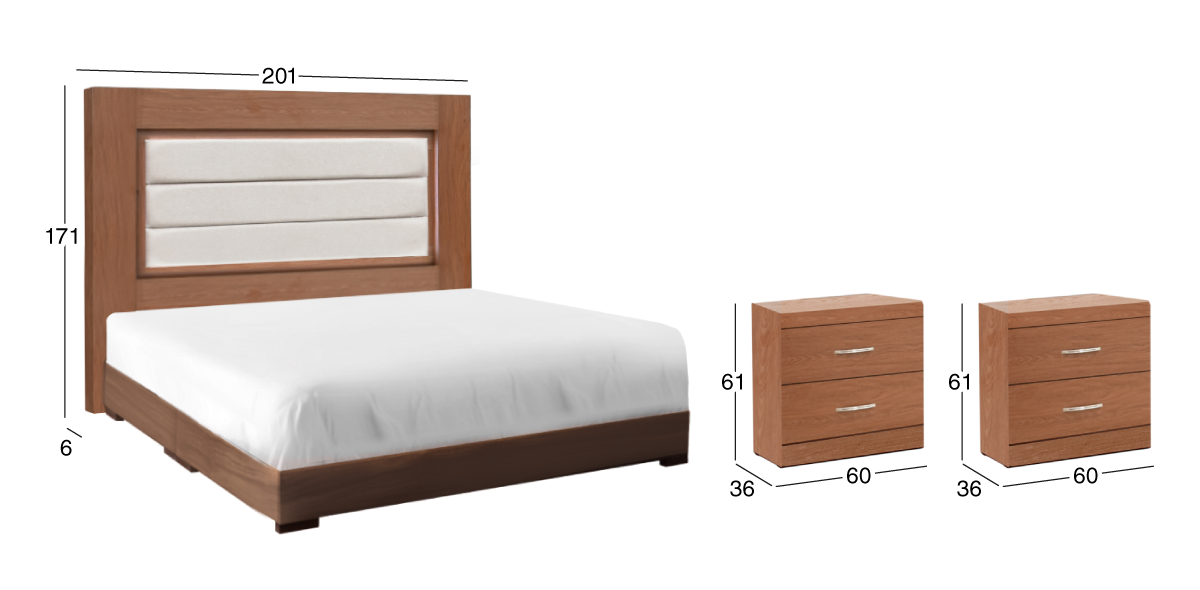 Recámara 3 Piezas King Size Camila Café 