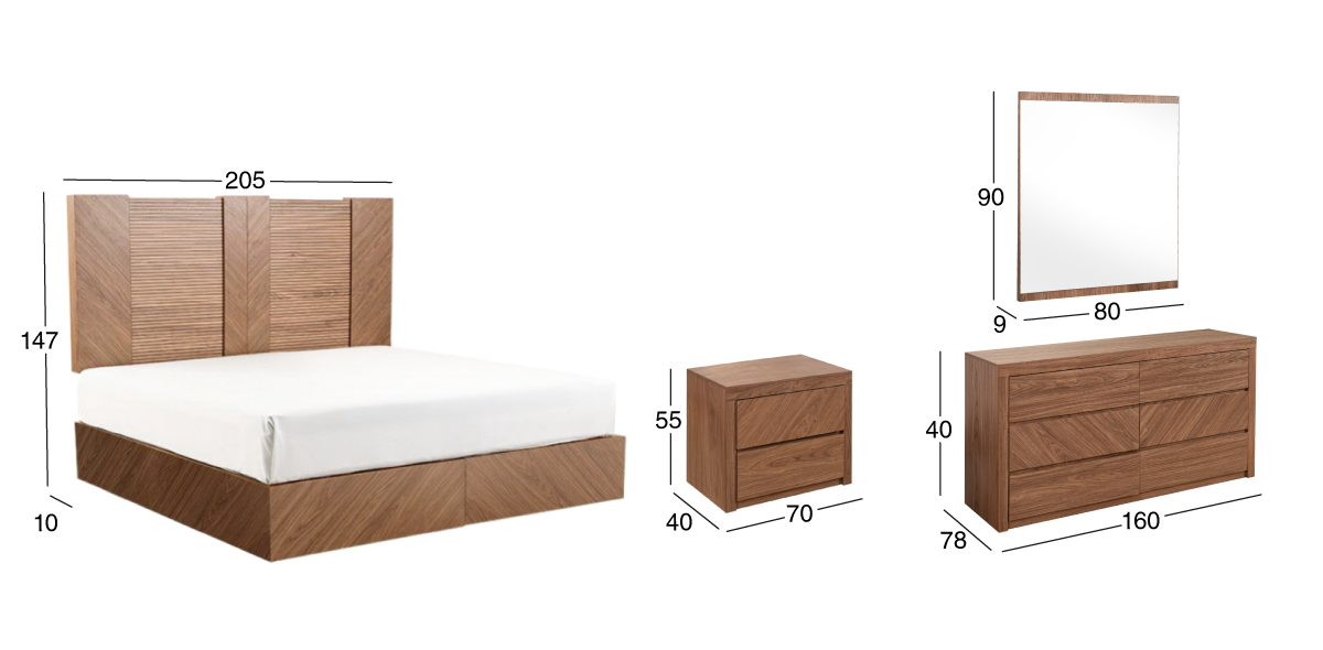 Recámara 5 Piezas King Size Donna Café