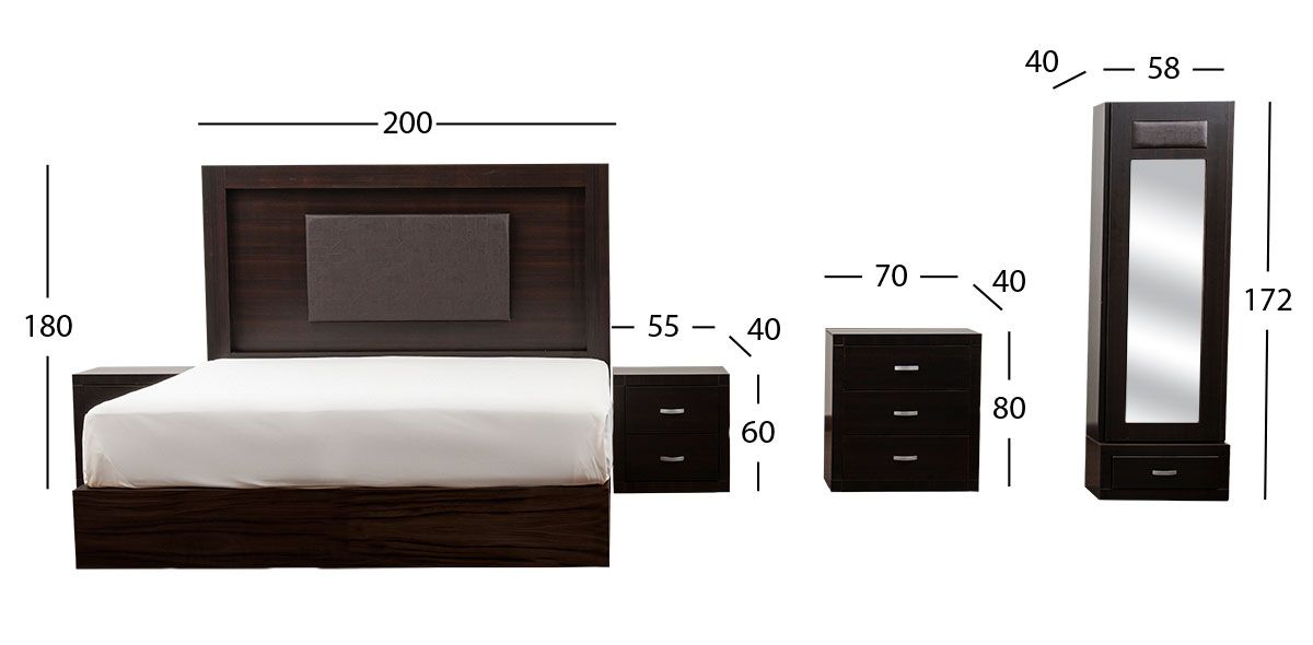 Recámara King Size Egipto Café 5 Piezas