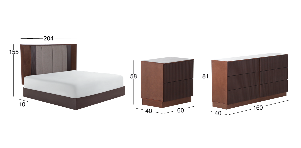 Recámara King Size Nexus Café 4 Piezas