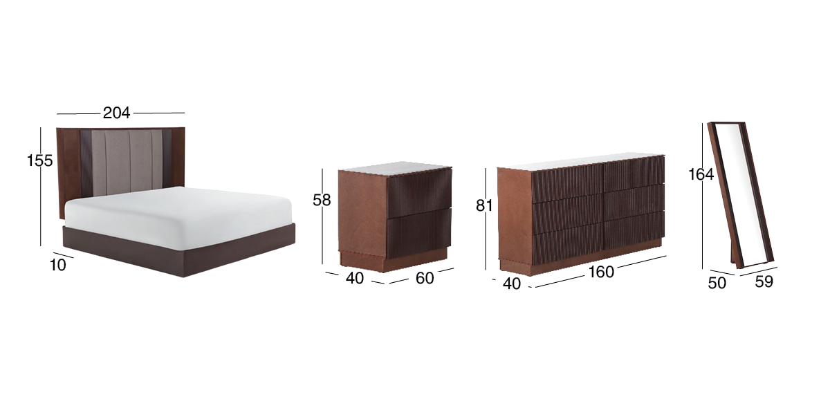 Recámara King Size Nexus Café 5 Piezas