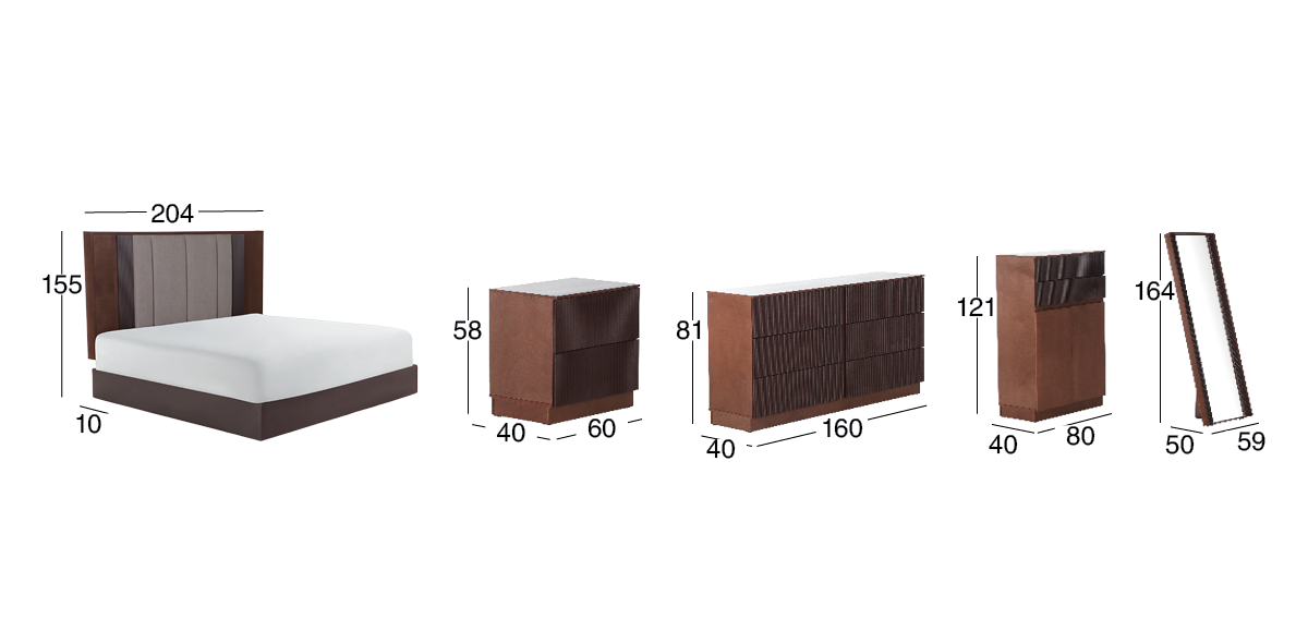 Recámara King Size Nexus Café 6 Piezas