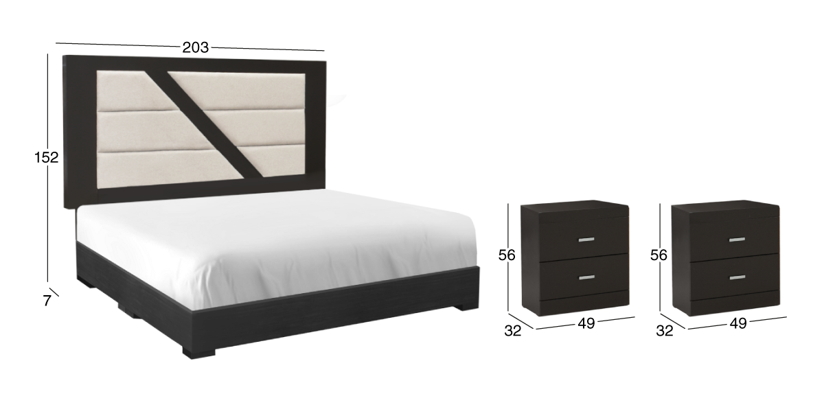 Recámara 3 Piezas King Size Osiris Café