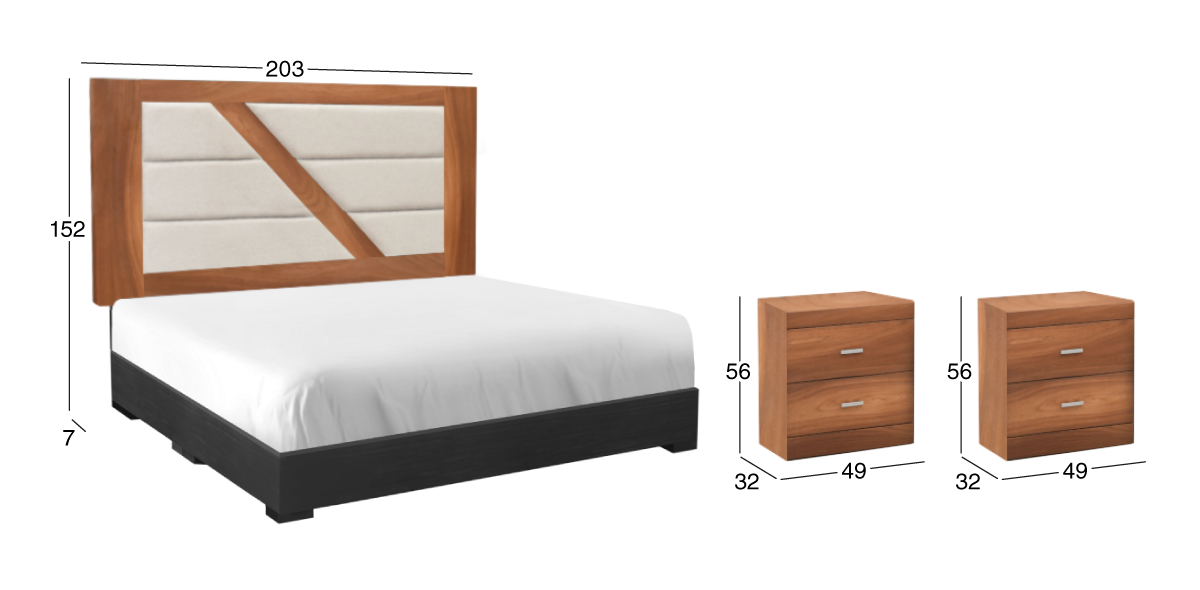 Recámara 3 Piezas King Size Osiris Parota