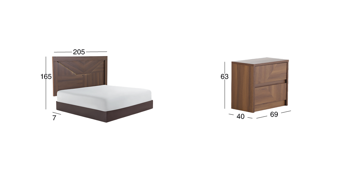 Recámara King Size Qatar Café 3 Piezas