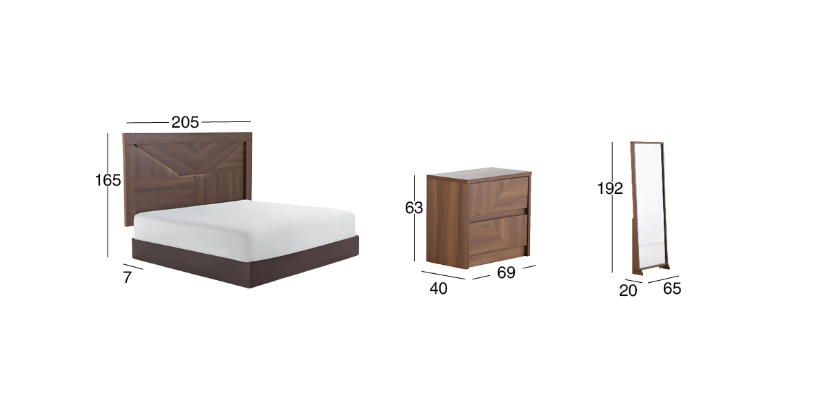 Recámara King Size Qatar Café 4 Piezas