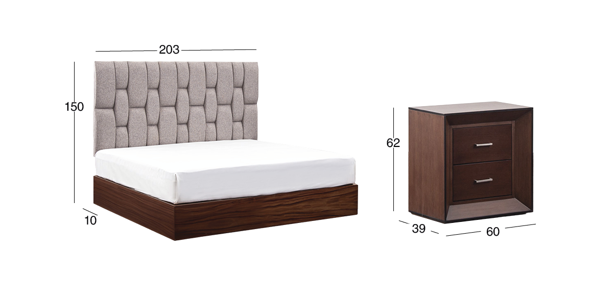 Recámara King Size Romina Café Oscuro 3 Piezas