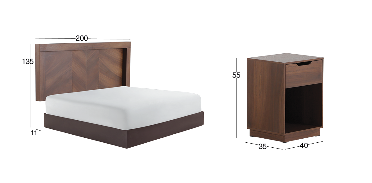 Recámara King Size Sicilia Café 3 Piezas