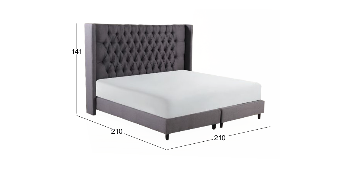 Recámara King Size Valeria Gris y 2 Burós Vermont