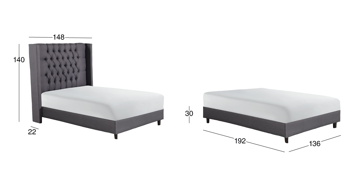 Cama Matrimonial Valeria Gris