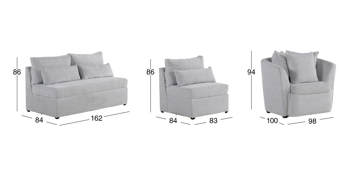 Sala Alize con Sillón Ocasional Blanco 3 Piezas