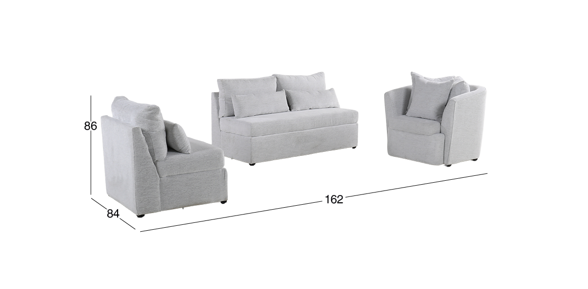 Sala Alize con Sillón Ocasional Blanco 3 Piezas