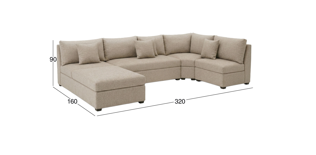 Sala Modular Alize HS Beige 4 Piezas