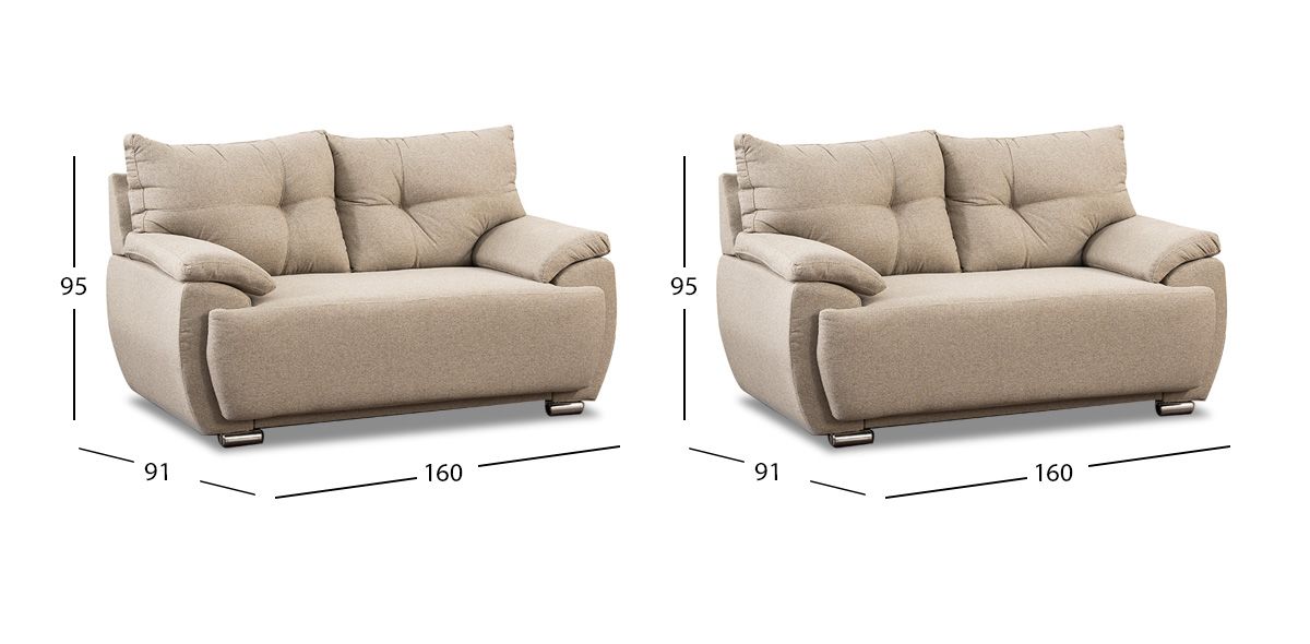 Sala de Dos Sofás 2 Plazas Cartago Beige