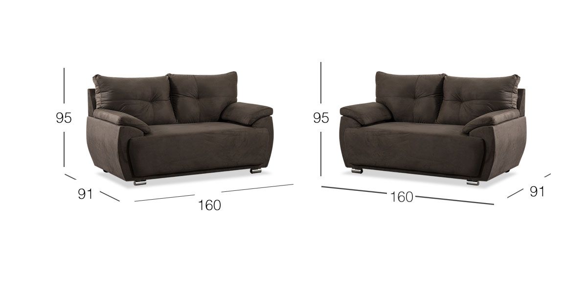 Sala de Dos Sofás 2 Plazas Cartago Café