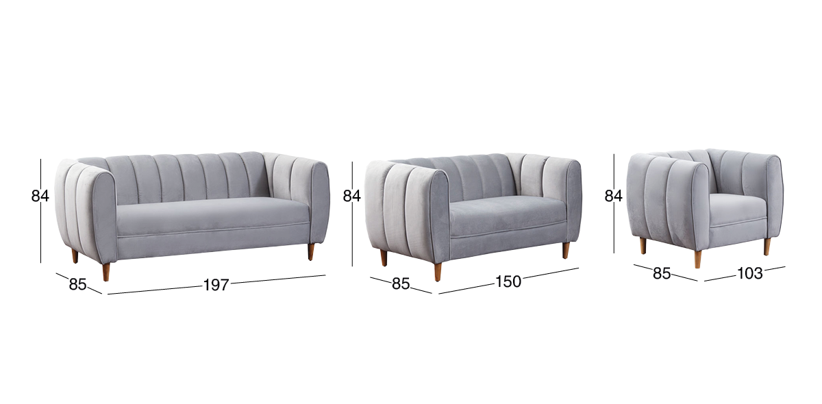 Sala Castell Gris 3 Piezas