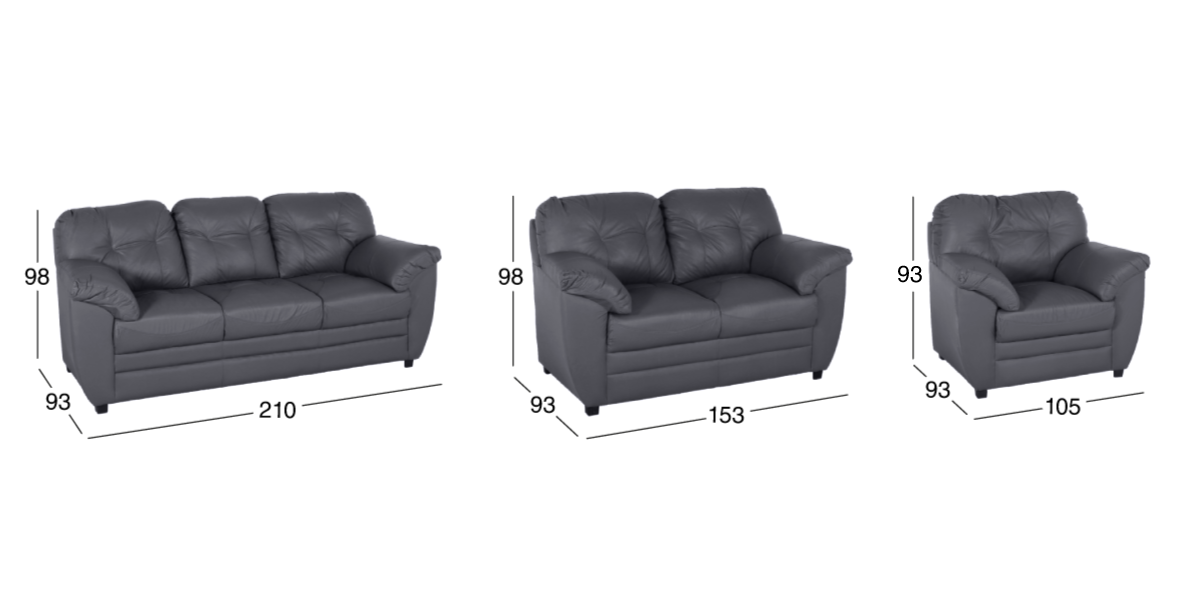 Sala de Piel Derby Confort Tz Gris 3 Piezas