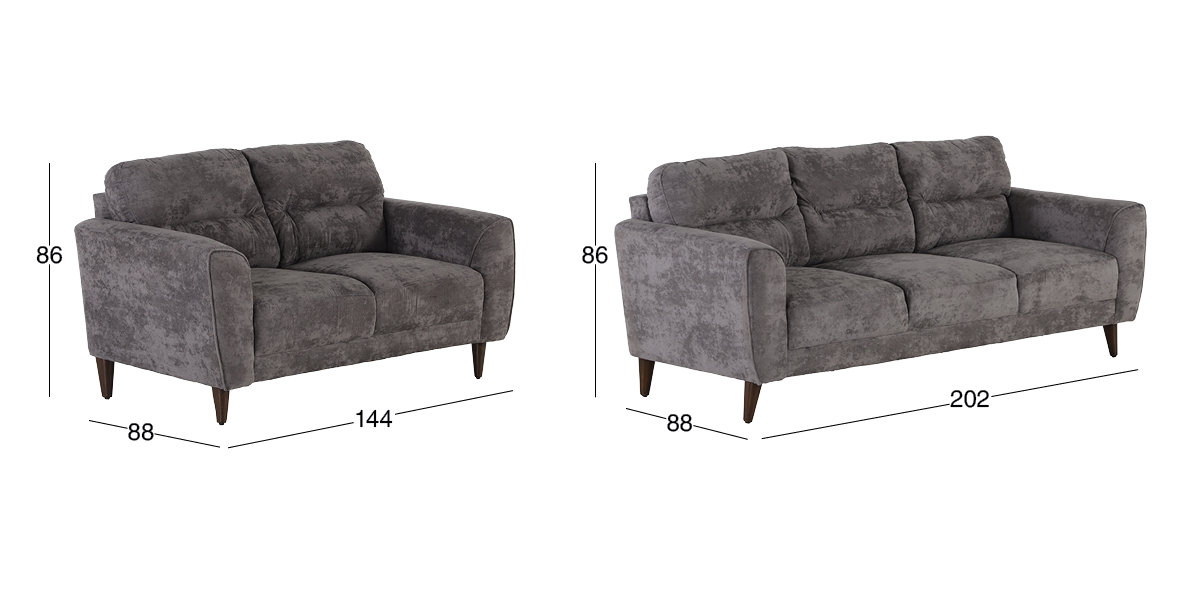 Sala Elif Microfibra Gris