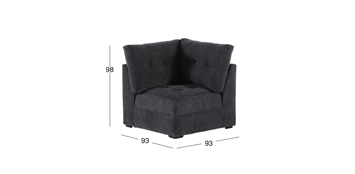 Sillón Esquinero Zonet Gris Oxford