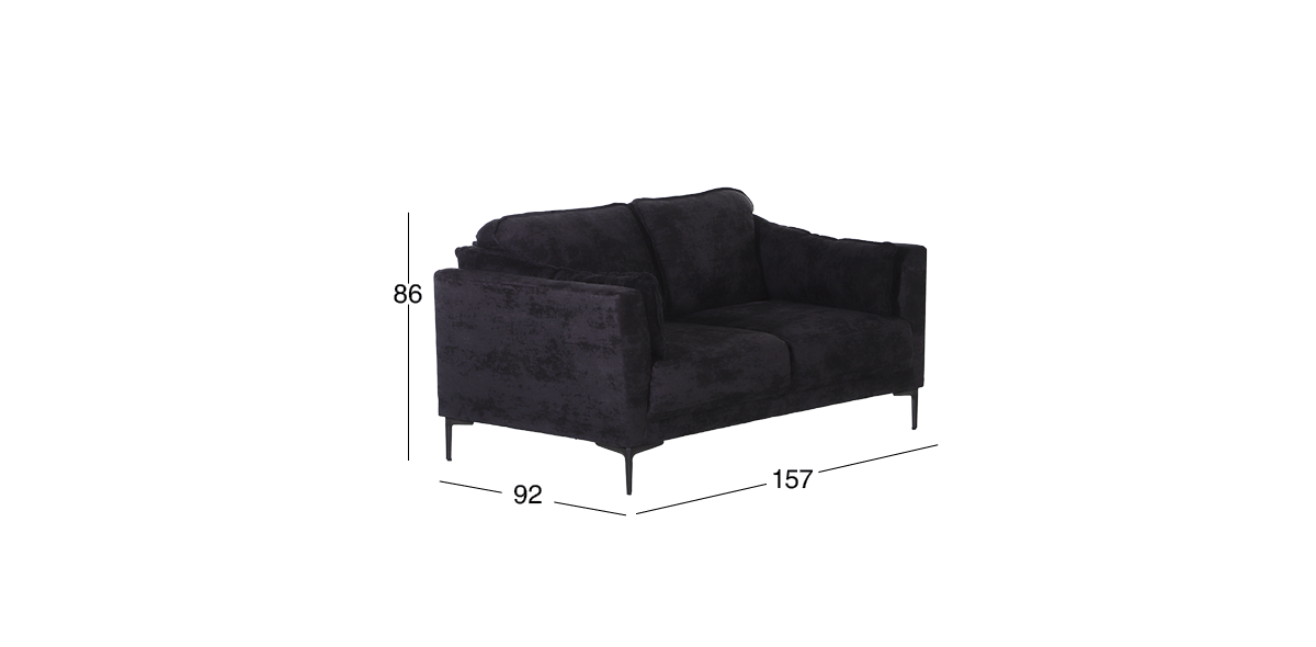 Sala de Dos Sofás 2 Plazas Kubra Microfibra Negro